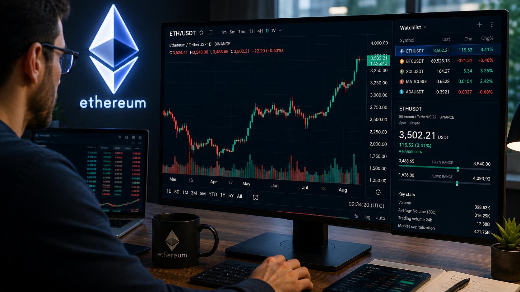 Ethereum recupera US$ 1.900, mas cluster de liquidações em US$ 1.950 pode definir a próxima direção